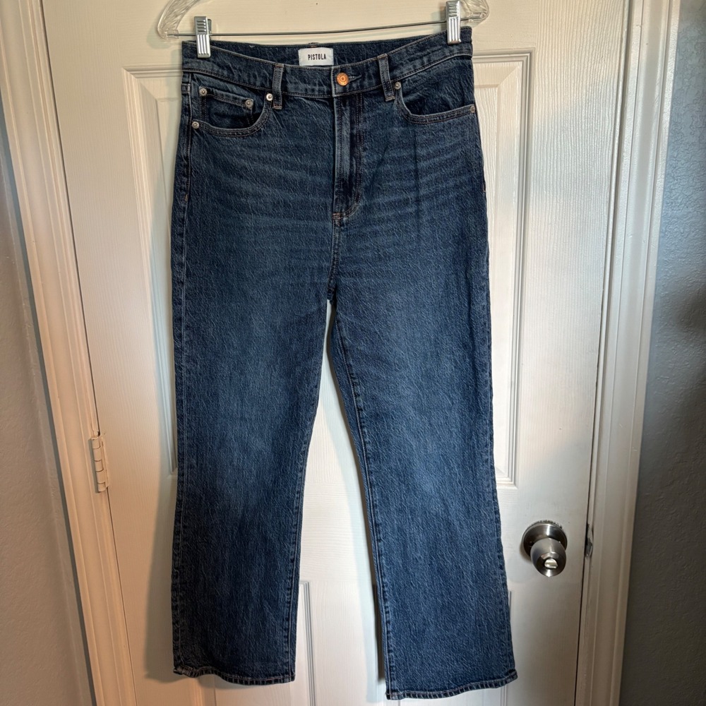 Pistola Women's Chic Victory High Rise Straight Leg Timeless Jeans Blue Denim 28 - Picture 2 of 13